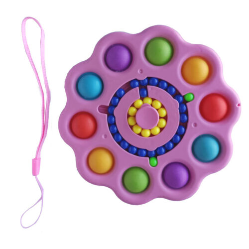 Spinner sensorial con bolitas Bubble Magic Dish - rosa