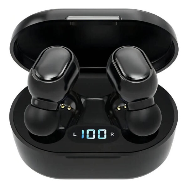 Auriculares inalámbricos Mipods E6S con estuche de carga - vista de frente