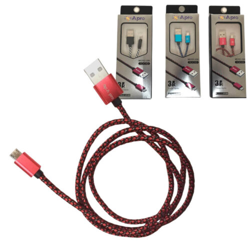 Cable USB a micro USB (v8) mallado Apro AP-008