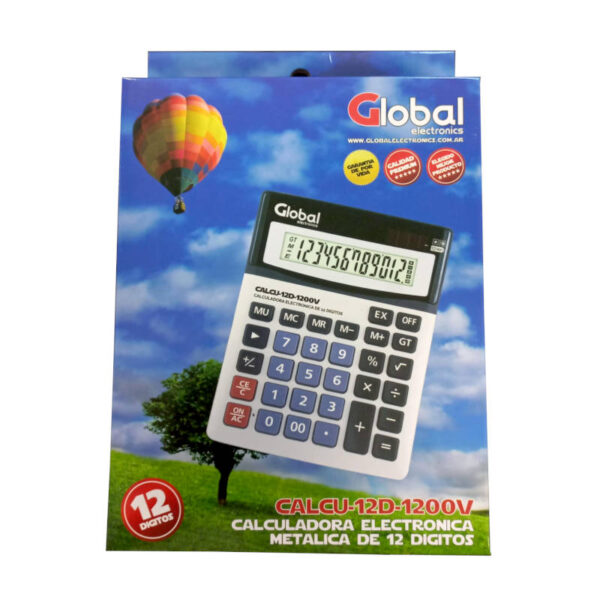 Calculadora 12 dígitos Global CALCU-12D-1200V