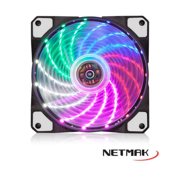 Cooler turbina Netmak NM-12RGB 120x120x25mm - cooler encendido