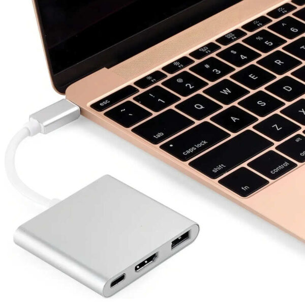 HUB USB TIPO-C 3 EN 1 - ejemplo de conexión