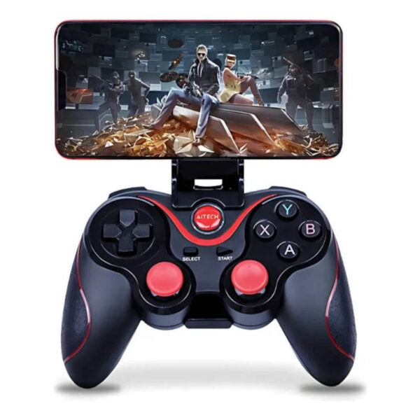 Joystick Bluetooth para celular y para PC X3 - uso del soporte de celular Joystick Bluetooth para celular y para PC X3 - uso del soporte de celular