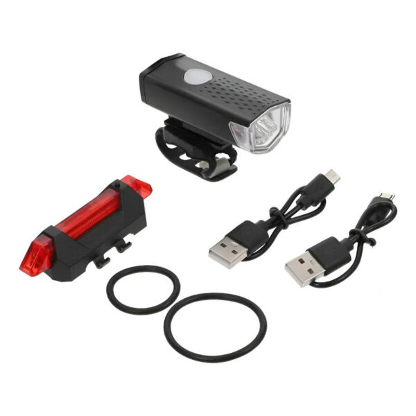 Kit de luces para bicicleta recargable CYGM-2218 - contenido de la caja