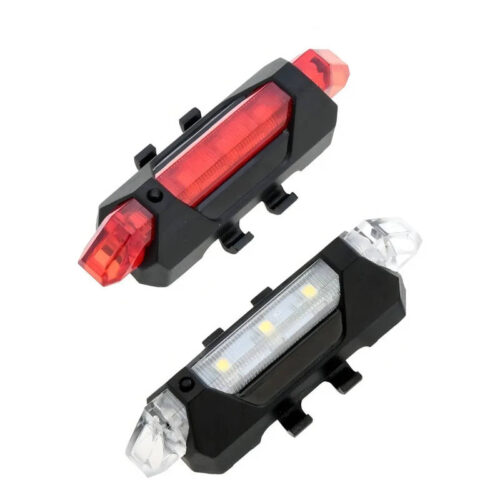 Luz para bicicleta recargable DC-918 - luces en ambos colores - presentación