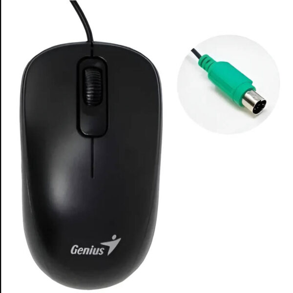 Mouse Genius DX-110 PS2 con cable - vista superior del mouse con enchufe ps2