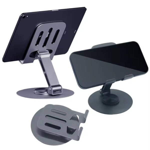 Soporte de mesa para celular metálico L-381 - características - ejemplo en uso Soporte de mesa para celular metálico L-381 - características - ejemplo en uso