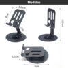 Soporte de mesa para celular metálico L-381 - medidas - en español