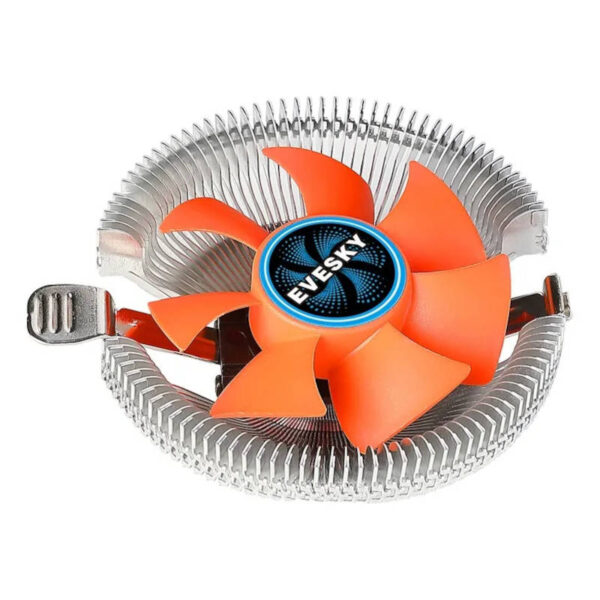 Cooler CPU Evesky 100 8 paletas 8cm 3 pines - cooler vista superior Cooler CPU Evesky 100 8 paletas 8cm 3 pines