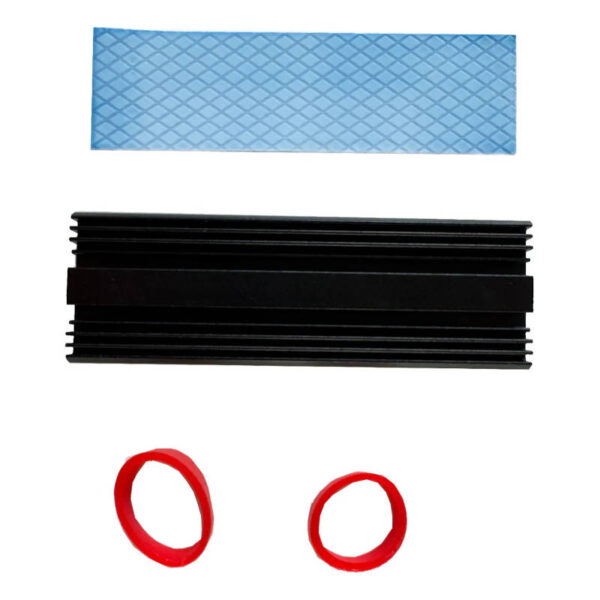 Disipador disco M2 SSD NVME 2280 22x73mm con pad térmico - contenido de la bolsa Disipador disco M2 SSD NVME 2280 22x73mm con pad térmico - contenido de la bolsa
