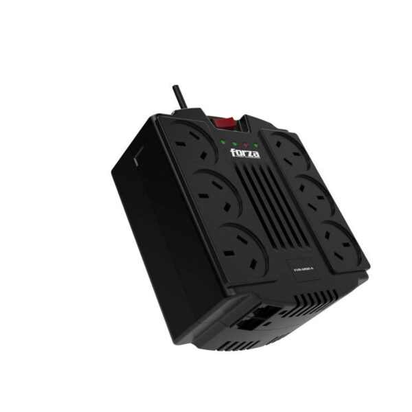 Estabilizador de tensión Forza FVR-12024 - dispositivo - vista lateral izquierda Estabilizador de tensión Forza FVR-12024 - dispositivo - vista lateral izquierda