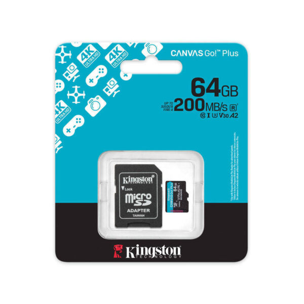 Tarjeta de memoria microSD Kingston Canvas Go Plus 64GB - blister Tarjeta de memoria microSD Kingston Canvas Go Plus 64GB - blister