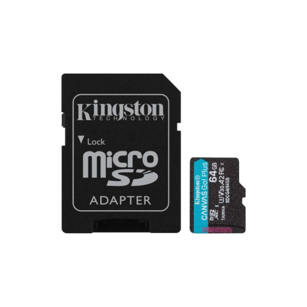 Tarjeta de memoria microSD Kingston Canvas Go Plus 64GB - tarjeta y adaptador Tarjeta de memoria microSD Kingston Canvas Go Plus 64GB - tarjeta y adaptador