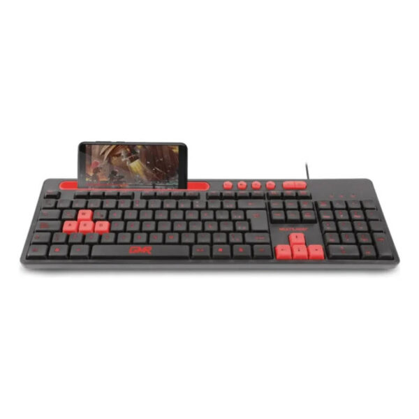 Teclado gamer USB Multilaser GK-120 - vista inclinada Teclado gamer USB Multilaser GK-120 - vista inclinada