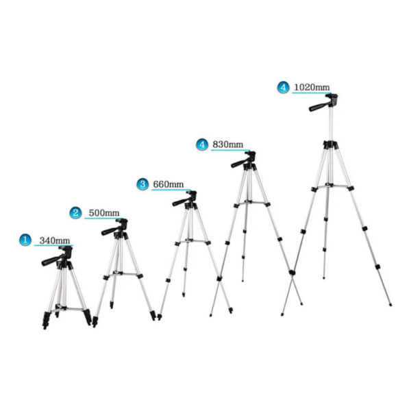 Trípode de aluminio para celular o cámara extensible hasta 1m - altura regulable