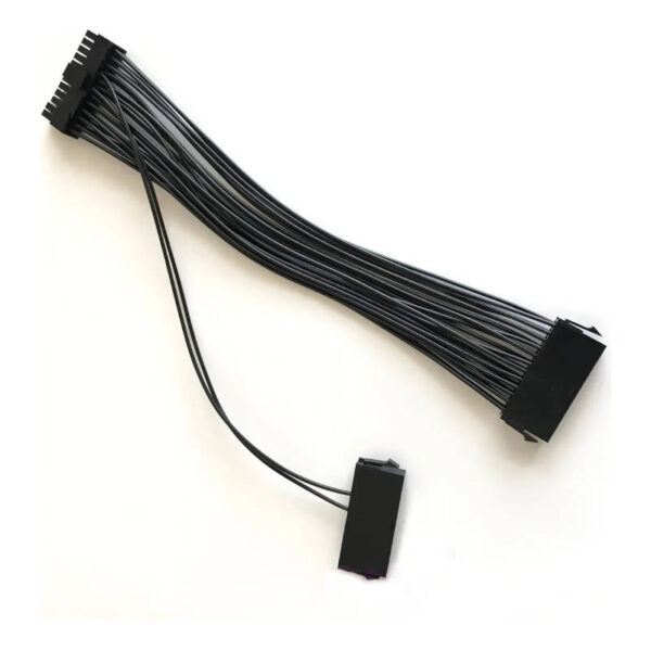 Cable divisor de fuente de alimentación dual de 24 pines - vista superior Cable divisor de fuente de alimentación dual de 24 pines - vista superior