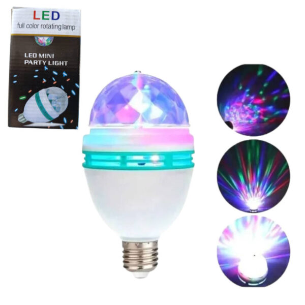 Foco giratorio bolichero LED RGB Mini Party Light - presentación del producto Foco giratorio bolichero LED RGB Mini Party Light - presentación del producto