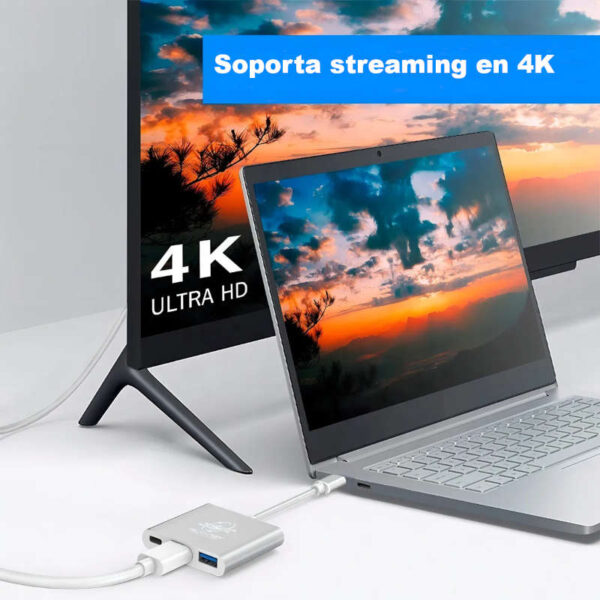 Hub USB tipo C 3 en 1 HDMI + USB3.0 + USB C de carga Altanet - soporta 4k Hub USB tipo C 3 en 1 HDMI + USB3.0 + USB C de carga Altanet - soporta 4k
