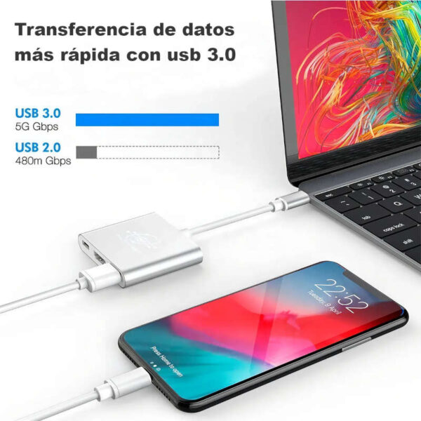 Hub USB tipo C 3 en 1 HDMI + USB3.0 + USB C de carga Altanet - usb 3.0 Hub USB tipo C 3 en 1 HDMI + USB3.0 + USB C de carga Altanet - usb 3.0