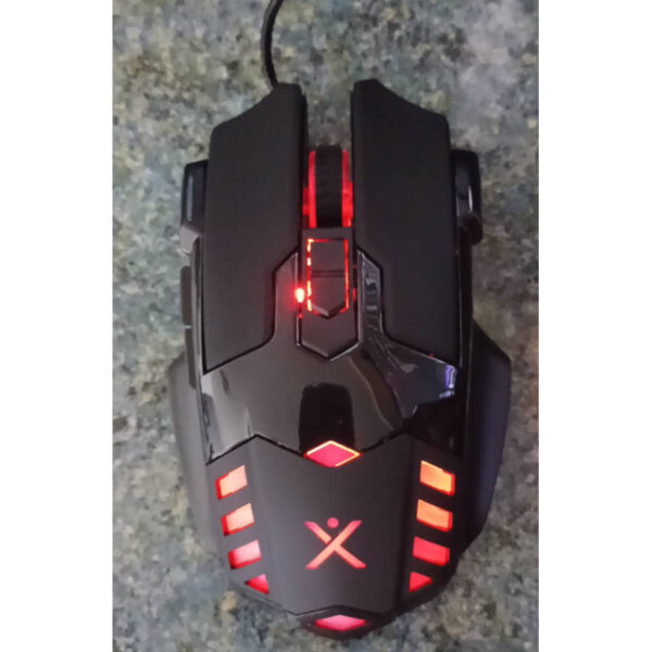Mouse gamer RGB Xaea X-Wing MODX-053 - vista iluminada superior Mouse gamer RGB Xaea X-Wing MODX-053 - vista iluminada superior