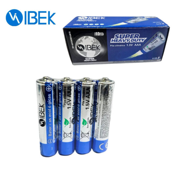 Pilas AAA 1.5V Ibek caja x40 unidades Pilas AAA 1.5V Ibek caja x40 unidades
