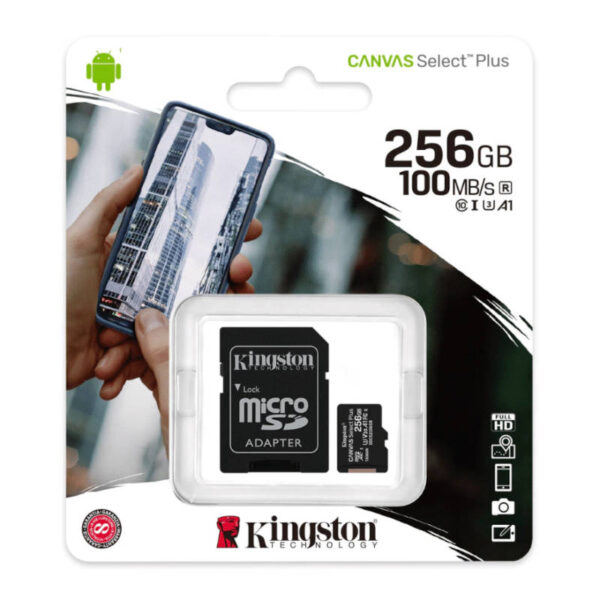 Tarjeta de memoria microSD Kingston Canvas Select Plus 256GB - blíster
