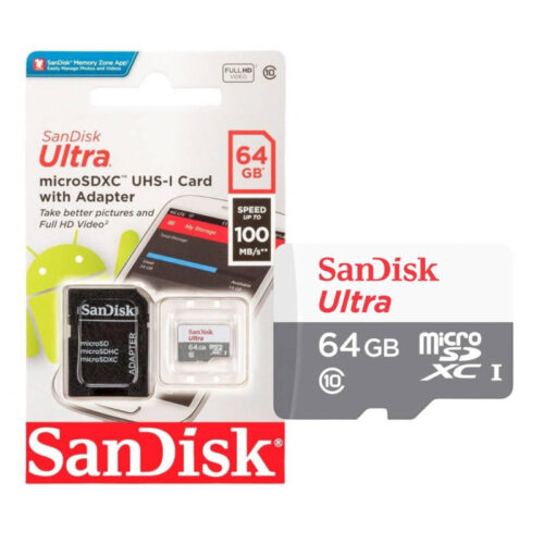 Tarjeta de memoria microSD Sandisk Ultra 64GB Tarjeta de memoria microSD Sandisk Ultra 64GB