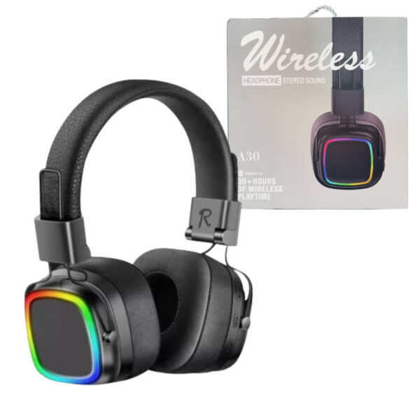 Auriculares vincha Bluetooth RGB A30 - presentación del producto Auriculares vincha Bluetooth RGB A30 - presentación del producto