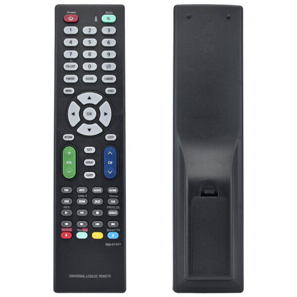 Control remoto universal TV LED LCD M-014S+ - control remoto vista delantera y trasera