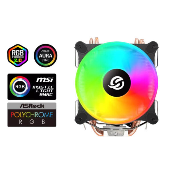 Cooler para CPU ARGB Solarmax CC-4203 120x120x25mm - Total ARGB Cooler para CPU ARGB Solarmax CC-4203 120x120x25mm - Total ARGB