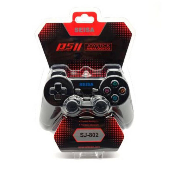 Joystick negro para PS2 y PS1 con cable Seisa SJ-802 - blister