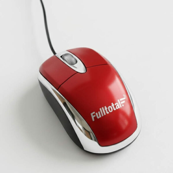 Mouse retráctil USB Fulltotal MO-2032 - mouse rojo sin vista completa de cable