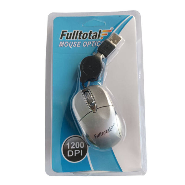 Mouse retráctil USB Fulltotal MO-2032 - plateado - vista superior