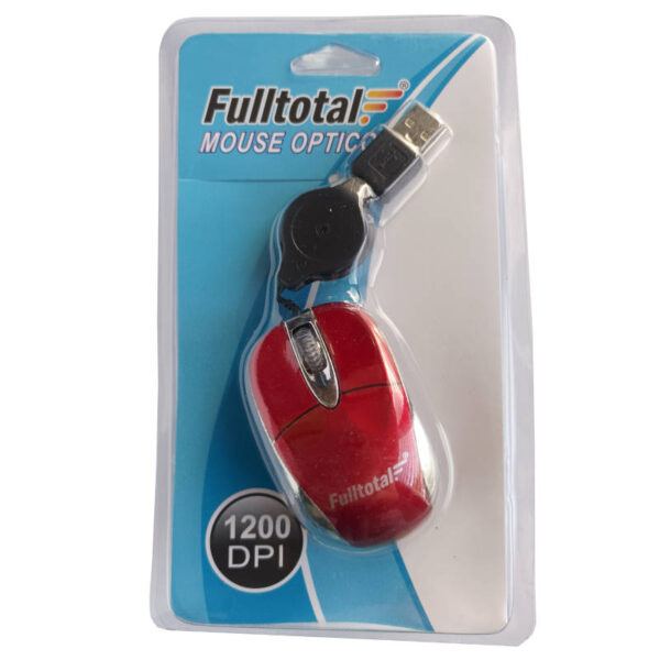 Mouse retráctil USB Fulltotal MO-2032 - rojo - vista superior