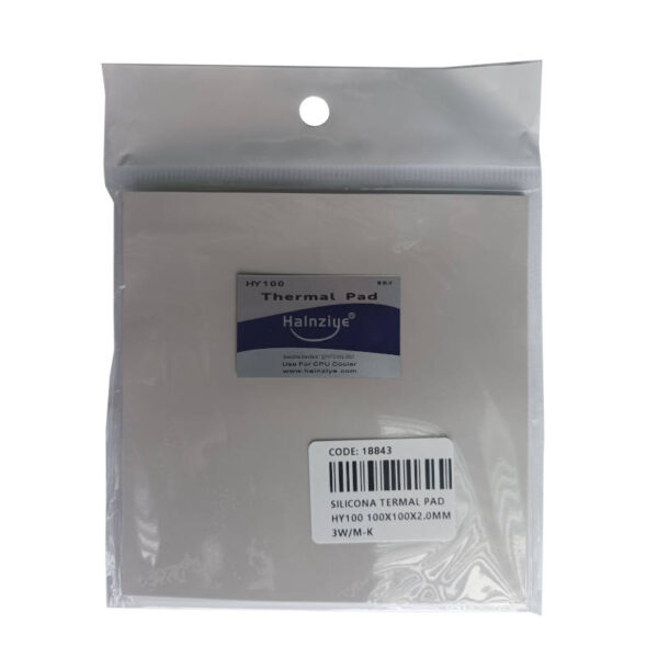 Pad térmico Halnziye HY100 100x100x2.0mm - pad en bolsa - sin fondo Pad térmico Halnziye HY100 100x100x2.0mm - pad en bolsa - sin fondo