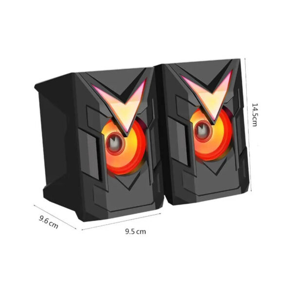 Parlantes para PC USB RGB JiTuo JT-2830 - medidas