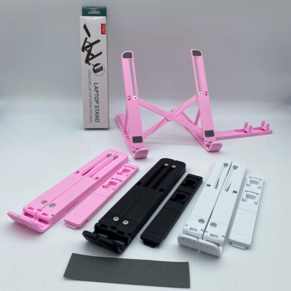 Soporte para notebook de plástico con soporte para celular - contenido de la caja Soporte para notebook de plástico con apoya celular