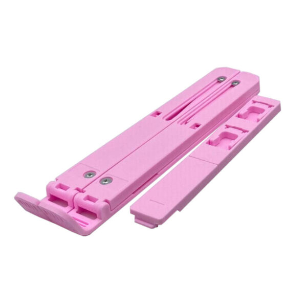 Soporte para notebook de plástico con soporte para celular - rosa - plegado Soporte para notebook de plástico con soporte para celular - rosa - plegado