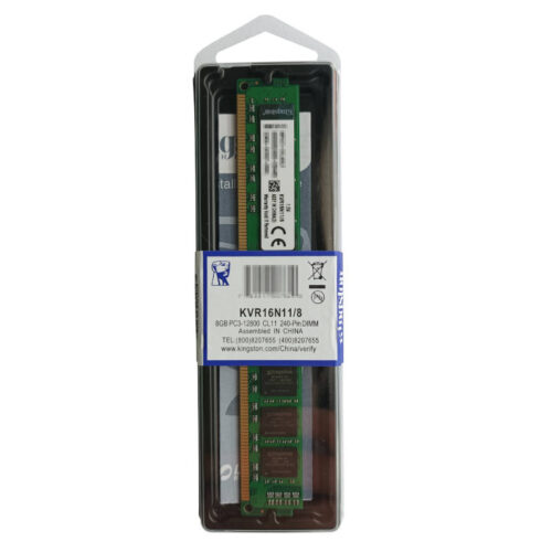 Memoria RAM DDR3 8GB 1600MHz Desktop Kingston ValueRAM - blíster vista frontal