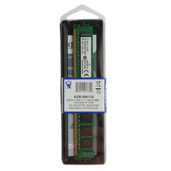 Memoria RAM DDR3 8GB 1600MHz Desktop Kingston ValueRAM - blíster vista frontal