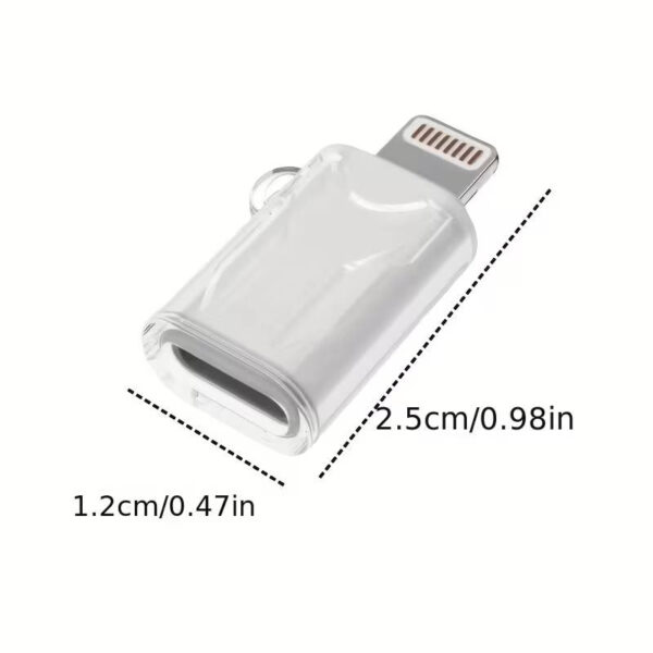 Adaptador Lightning iPhone Apple a USB Tipo C - blanco - dimensiones