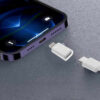 Adaptador Lightning iPhone Apple a USB Tipo C - blanco - ejemplo de uso