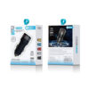 Cargador 12v para auto Ibek IB-25425 1 USB + 1 USB tipo C - caja frente y reverso