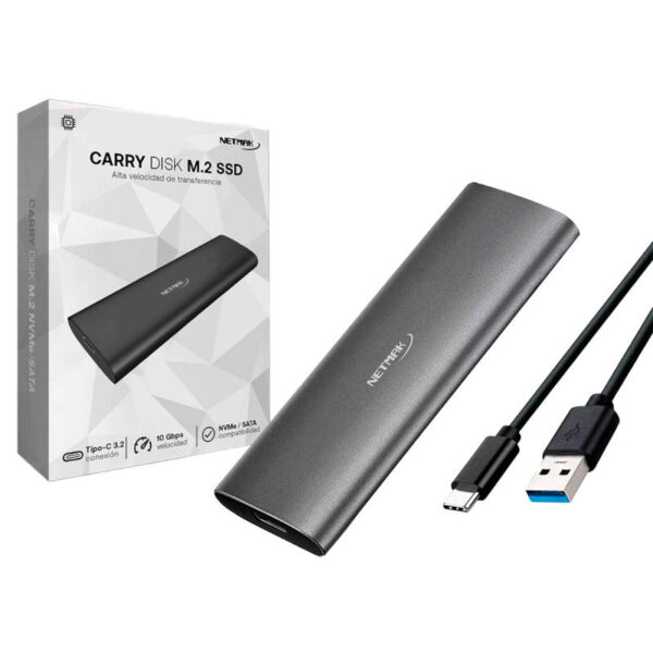 Carry disk para disco M.2 NVMe o SATA Netmak NM-CASE-7 - presentación