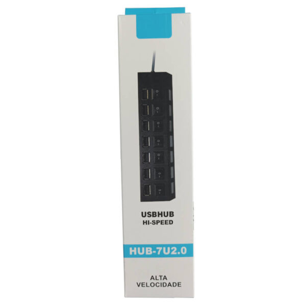 Hub USB 2.0 de 7 puertos con interruptores HUB-7U2.0 - caja Hub USB 2.0 de 7 puertos con interruptores HUB-7U2.0 - caja