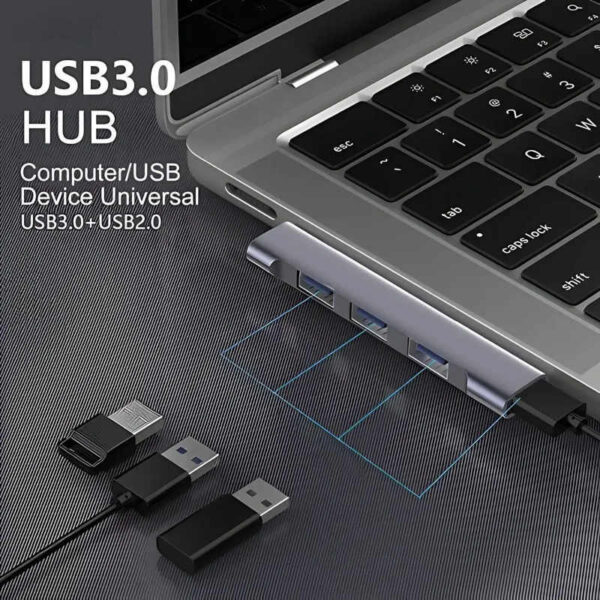 Hub USB tipo C 4 puertos sin cable MODV-0010 - ejemplo de uso