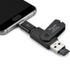 Combo adaptador micro USB hembra a tipo C macho + micro USB macho a USB con lector microSD Combo adaptador micro USB hembra a tipo C macho + micro USB macho a USB con lector microSD