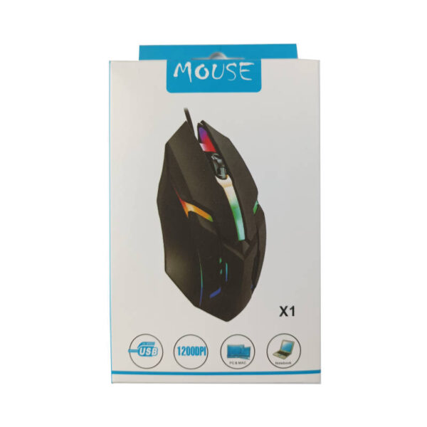 Mouse gamer RGB X1 - caja