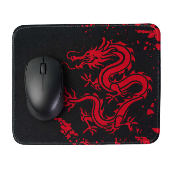 Mouse pad negro con dragón rojo 26x21x0.2cm JNG - ejemplo de uso