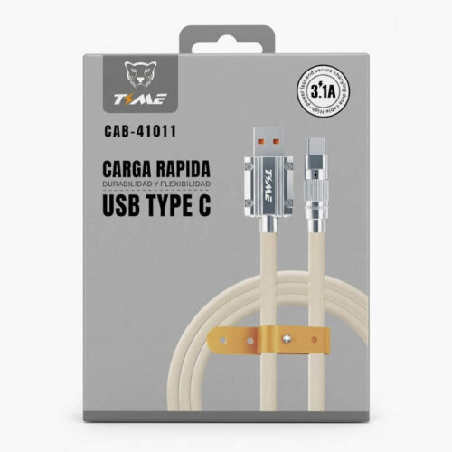 Cable USB tipo C punta de metal Time CAB-41011 - caja Cable USB tipo C punta de metal Time CAB-41011 - caja